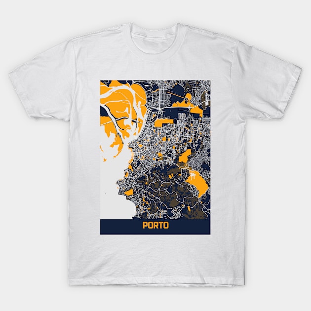 Porto - Portugal Bluefresh City Map T-Shirt by tienstencil